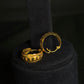 Striking 22K Gold Patterned Hoop Earrings