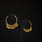 Classic 22K Gold Hoop Earrings with Dangling Beads.