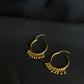 Classic 22K Gold Hoop Earrings with Dangling Beads.
