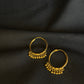 Classic 22K Gold Hoop Earrings with Dangling Beads.