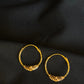 Distinctive 22K Gold Textured Hoop Earrings.