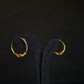 Distinctive 22K Gold Textured Hoop Earrings.