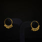 Elegant 22K Gold Hoop Earrings with Dangling Leaf Details