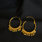 Elegant 22K Gold Hoop Earrings with Dangling Leaf Details
