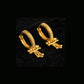 22K Yellow Gold Ribbed Bali Earrings with Three-Tier Beaded Tassel Drops