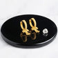 22K Yellow Gold Ribbed Bali Earrings with Three-Tier Beaded Tassel Drops