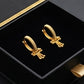 22K Yellow Gold Ribbed Bali Earrings with Three-Tier Beaded Tassel Drops