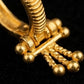 22K Yellow Gold Ribbed Bali Earrings with Three-Tier Beaded Tassel Drops