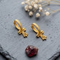 22K Yellow Gold Ribbed Bali Earrings with Three-Tier Beaded Tassel Drops