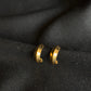 Statement 22K Gold Wide Hoop Earrings.