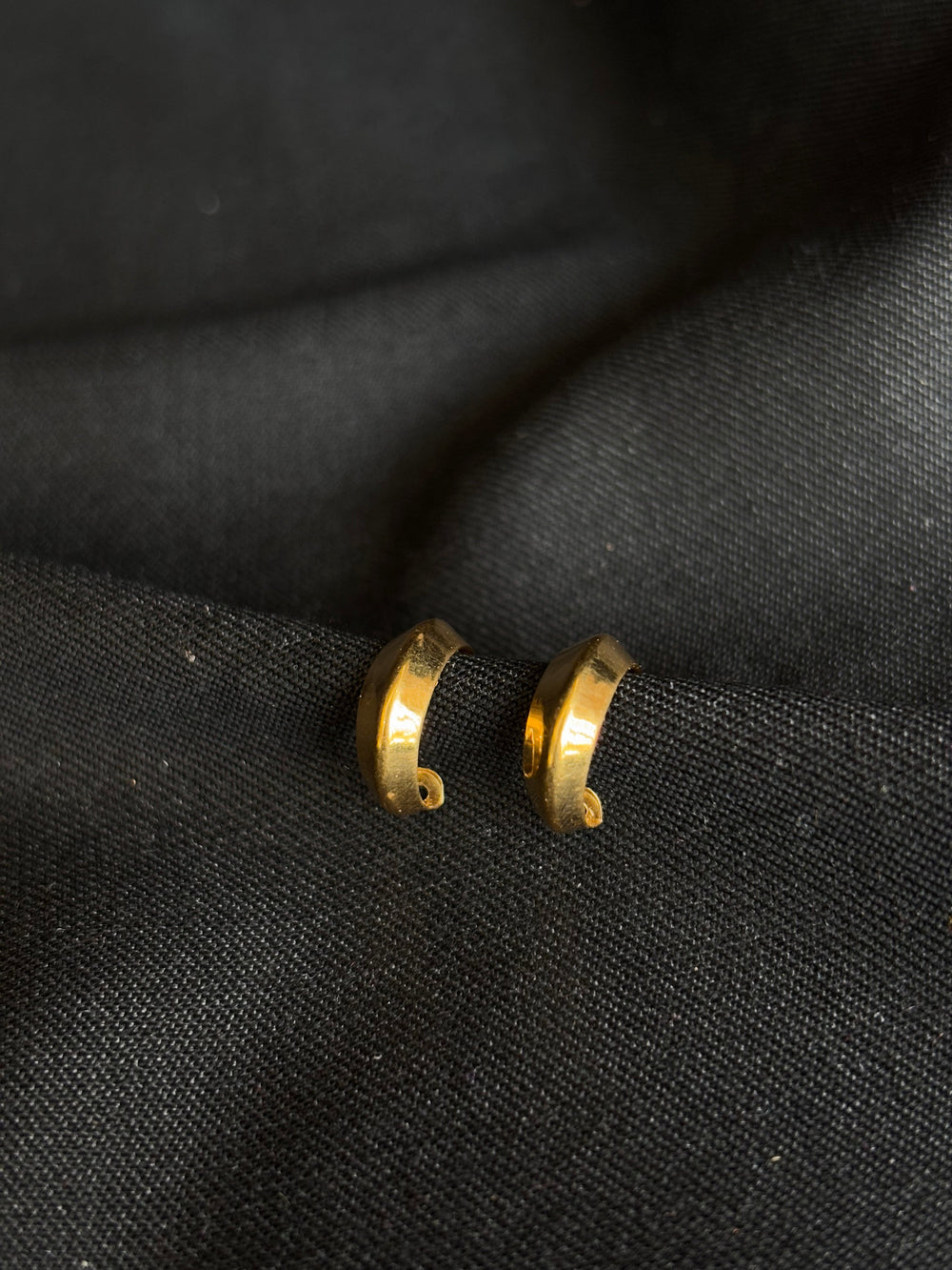 Statement 22K Gold Wide Hoop Earrings.