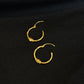 22K Gold Classic Bali Earrings with Textured Accent