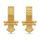 22K Gold Etched Geometric Bali Hoops | Modern Textured Gold Huggie Earrings