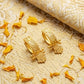 22K Gold Etched Geometric Bali Hoops | Modern Textured Gold Huggie Earrings
