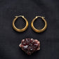 22K Yellow Gold Diamond-Cut Bali Earrings | Sparkle Finish Textured Hoops