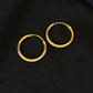 22K Two-Tone Gold Bali Earrings | Yellow & White Gold Textured Beaded Hoops