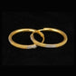 22KT Two-Tone Gold Bali Earrings | Yellow & White Gold Textured Beaded Hoops