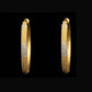 22KT Two-Tone Gold Bali Earrings | Yellow & White Gold Textured Beaded Hoops