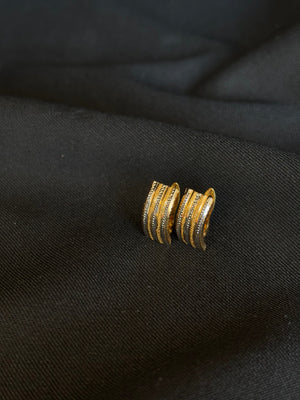 22K Gold Floral Stud Earrings - Delicate & Traditional Design