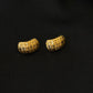 22K Gold Textured Stud Earrings