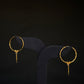 Elegant 22K Gold Hoop Earrings with Dangling Pendant Details.
