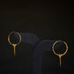 Elegant 22K Gold Hoop Earrings with Dangling Pendant Details.