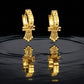22K Gold Wide Band Ribbed Bali Earrings | Bold Vertical Textured Gold Hoops