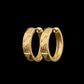 22K Gold Geometric Textured Bali Hoops | Modern Etched Pattern Gold Earrings