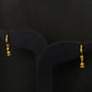 22K Gold Small Hoop Earrings with Dangler