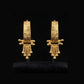 22K Yellow Gold Granulated Bali Earrings | Traditional Indian Rawa Work Hoops