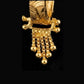 22K Yellow Gold Granulated Bali Earrings | Traditional Indian Rawa Work Hoops