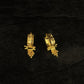 22K Yellow Gold Granulated Bali Earrings | Traditional Indian Rawa Work Hoops