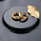 22K Gold Dual-Finish Bali Hoops | Matte and High-Polish Textured Gold Earrings