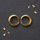 22K Gold Dual-Finish Bali Hoops | Matte and High-Polish Textured Gold Earrings