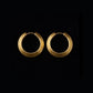22K Gold Dual-Finish Bali Hoops | Matte and High-Polish Textured Gold Earrings
