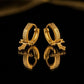22K Yellow Gold Filigree Bali Earrings | Traditional Indian Lace-Work Hoops