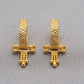 22K Yellow Gold Filigree Bali Earrings | Traditional Indian Lace-Work Hoops