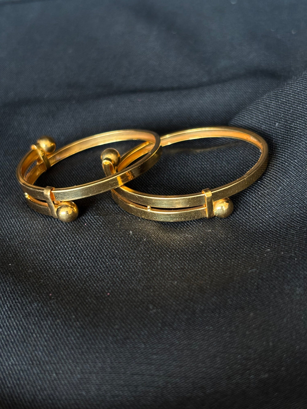 22KT Gold Adjustable Baby/Child Bangle Set