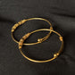 Safe & Adjustable 22K Gold Baby Bangle Set with Gold Beads