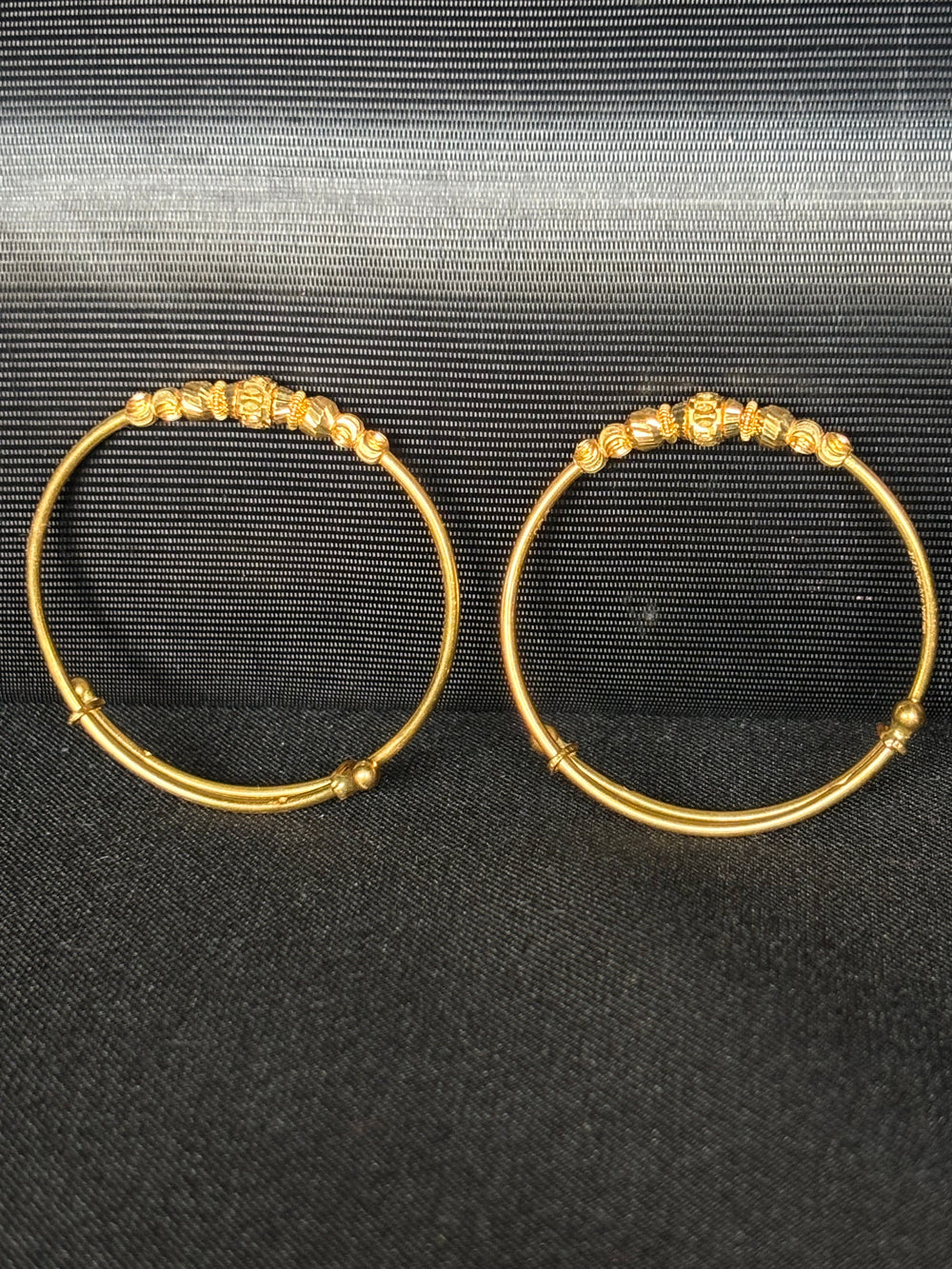 22K Gold Kids' Fancy Kadli Bangle Set (Adjustable)