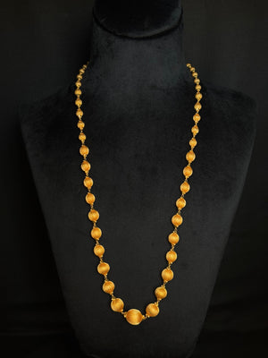 22K Gold Graduated Bead Necklace - Elegant Traditional Design
