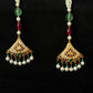22K Gold Traditional Choker Necklace with Gemstone and Pearl Accents
