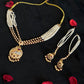 22K Gold Traditional Choker Necklace with Pearl and Gemstone Drops
