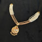 22K Gold Traditional Choker Necklace with Pearl and Gemstone Drops