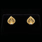 22K Yellow Gold Textured Leaf Stud Earrings | Nature-Inspired Gold Jewelry