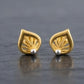 22K Yellow Gold Textured Leaf Stud Earrings | Nature-Inspired Gold Jewelry