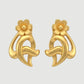 22K Yellow Gold Geometric Textured Stud Earrings | Modern Rhombus Gold Studs