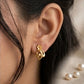 22K Yellow Gold Geometric Textured Stud Earrings | Modern Rhombus Gold Studs