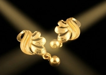 22K Gold Ornate Filigree Teardrop Earrings | Traditional Beaded Gold Drops
