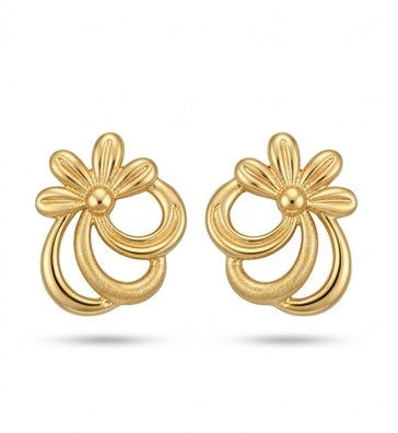 22K Gold Floral Mesh Drop Earrings | Traditional Granulated Filigree Jewelry